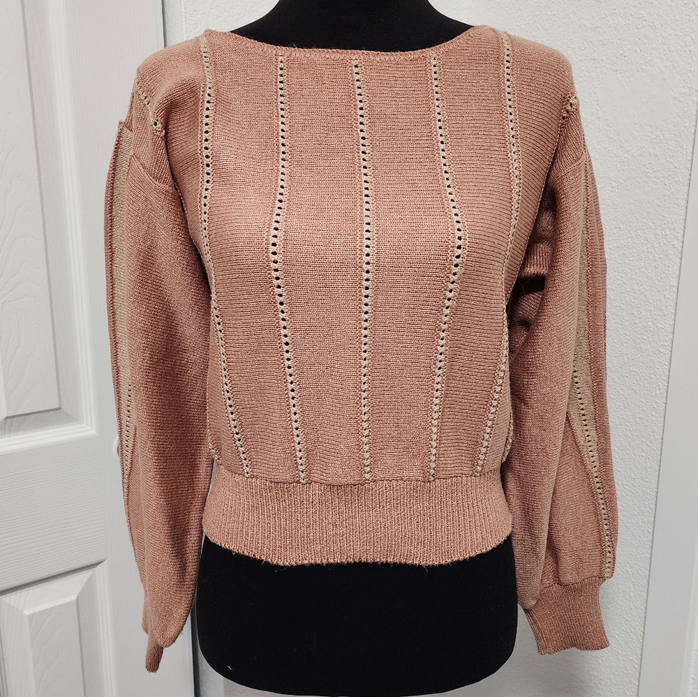Vintage Savion by Lgnacy Feuer Vertical Drop Stitch Pullover Sweater